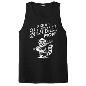 Retro Raccoon Feral Baseball Mom Trash Panda Sport Lover PosiCharge Competitor Tank