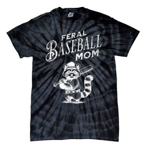 Retro Raccoon Feral Baseball Mom Trash Panda Sport Lover Tie-Dye T-Shirt