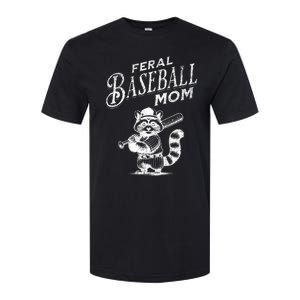 Retro Raccoon Feral Baseball Mom Trash Panda Sport Lover Softstyle CVC T-Shirt