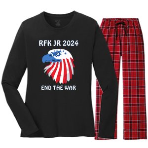 RFK Robert F Kennedy Jr For President 2024 Women's Long Sleeve Flannel Pajama Set 