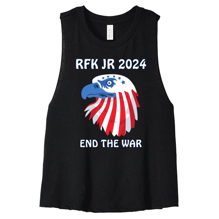 RFK Robert F Kennedy Jr For President 2024 Women's Racerback Cropped Tank