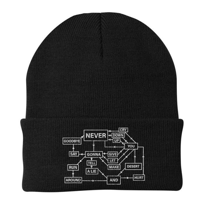 Rick Roll Flowchart Internet Meme Funny 80s Music Nerd Knit Cap Winter Beanie