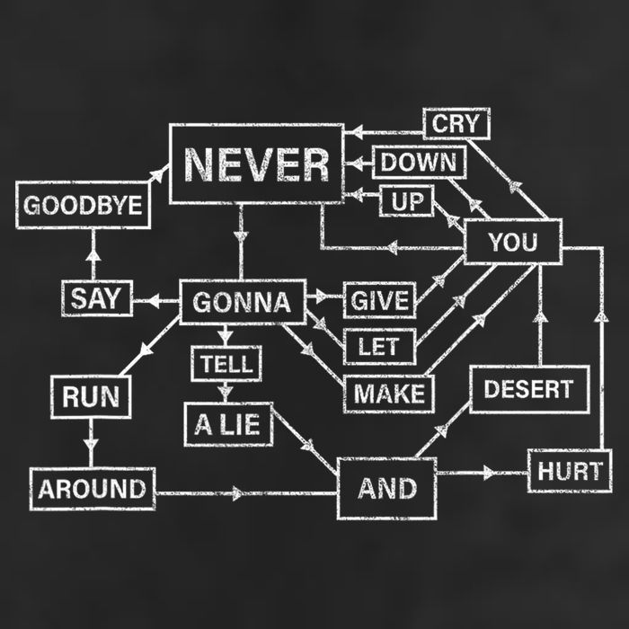 Rick Roll Flowchart Internet Meme Funny 80s Music Nerd Knit Cap Winter Beanie