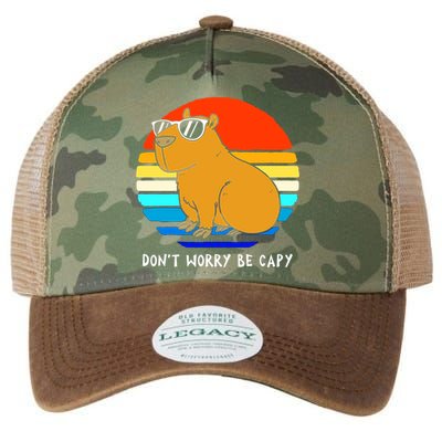 Retro Rodent Funny Capybara Dont Be Worry Be Capy Legacy Tie Dye Trucker Hat