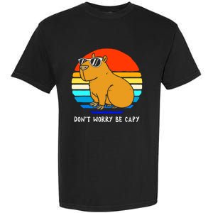 Retro Rodent Funny Capybara Dont Be Worry Be Capy Garment-Dyed Heavyweight T-Shirt