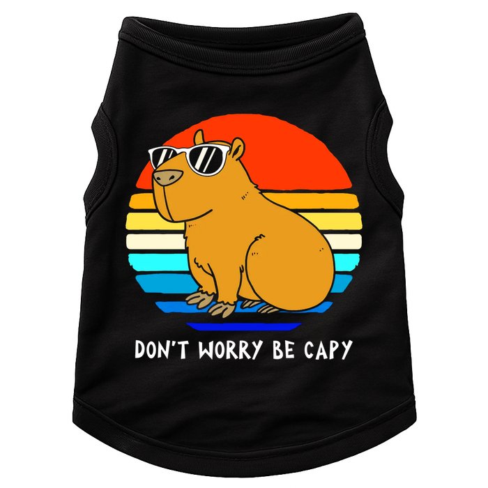 Retro Rodent Funny Capybara Dont Be Worry Be Capy Doggie Tank