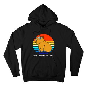 Retro Rodent Funny Capybara Dont Be Worry Be Capy Hoodie