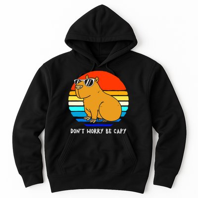 Retro Rodent Funny Capybara Dont Be Worry Be Capy Hoodie