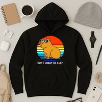 Retro Rodent Funny Capybara Dont Be Worry Be Capy Hoodie