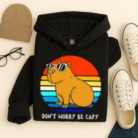Retro Rodent Funny Capybara Dont Be Worry Be Capy Hoodie