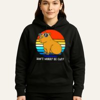 Retro Rodent Funny Capybara Dont Be Worry Be Capy Hoodie