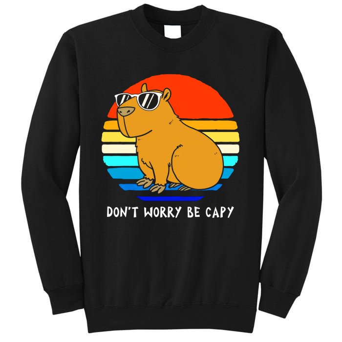 Retro Rodent Funny Capybara Dont Be Worry Be Capy Sweatshirt