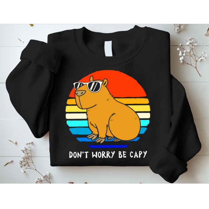 Retro Rodent Funny Capybara Dont Be Worry Be Capy Sweatshirt