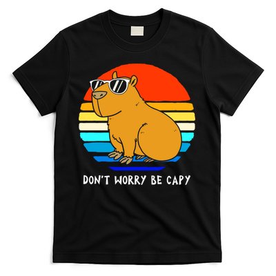 Retro Rodent Funny Capybara Dont Be Worry Be Capy T-Shirt