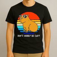 Retro Rodent Funny Capybara Dont Be Worry Be Capy T-Shirt