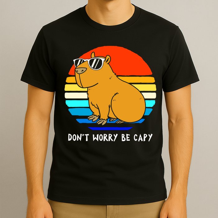 Retro Rodent Funny Capybara Dont Be Worry Be Capy T-Shirt