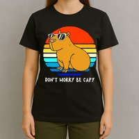 Retro Rodent Funny Capybara Dont Be Worry Be Capy T-Shirt