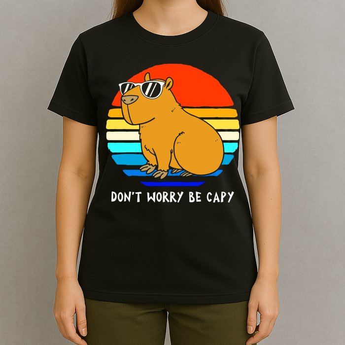 Retro Rodent Funny Capybara Dont Be Worry Be Capy T-Shirt