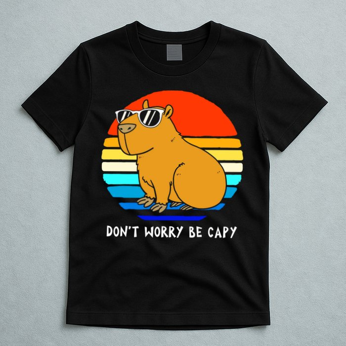 Retro Rodent Funny Capybara Dont Be Worry Be Capy T-Shirt