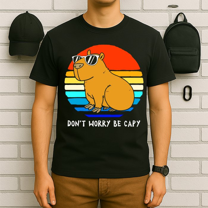 Retro Rodent Funny Capybara Dont Be Worry Be Capy T-Shirt