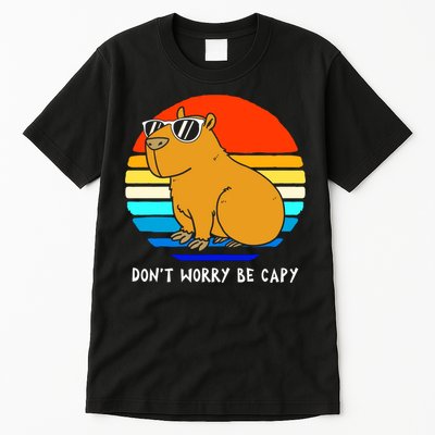 Retro Rodent Funny Capybara Dont Be Worry Be Capy Tall T-Shirt