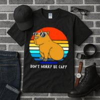 Retro Rodent Funny Capybara Dont Be Worry Be Capy Tall T-Shirt