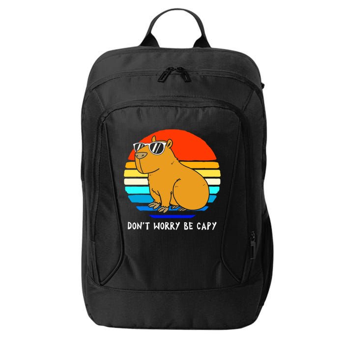Retro Rodent Funny Capybara Dont Be Worry Be Capy City Backpack