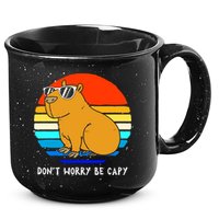 Retro Rodent Funny Capybara Dont Be Worry Be Capy 15oz Campfire Ceramic Mug