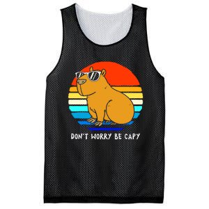 Retro Rodent Funny Capybara Dont Be Worry Be Capy Mesh Reversible Basketball Jersey Tank