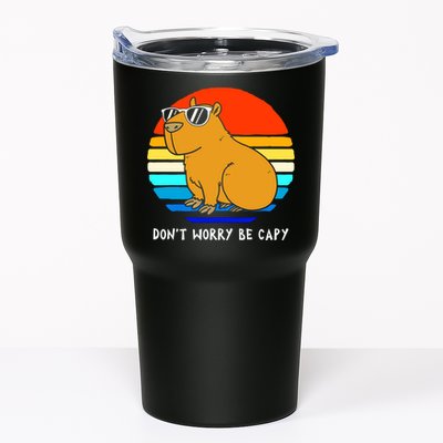 Retro Rodent Funny Capybara Dont Be Worry Be Capy Tumbler