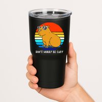 Retro Rodent Funny Capybara Dont Be Worry Be Capy Tumbler