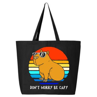 Retro Rodent Funny Capybara Dont Be Worry Be Capy 25L Jumbo Tote