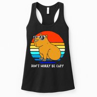 Retro Rodent Funny Capybara Dont Be Worry Be Capy Womens Tank Top