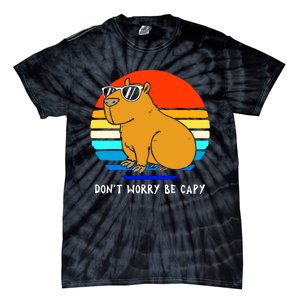 Retro Rodent Funny Capybara Dont Be Worry Be Capy Tie-Dye T-Shirt