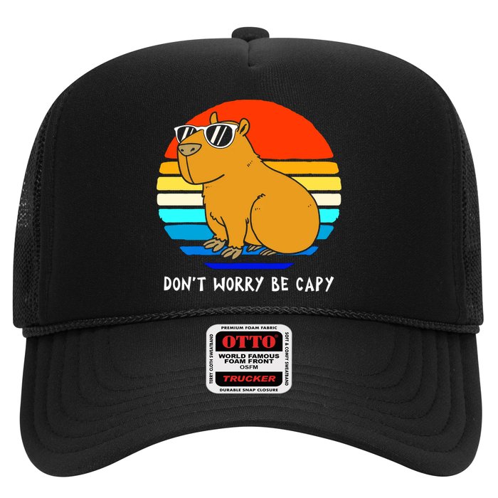 Retro Rodent Funny Capybara Dont Be Worry Be Capy Trucker Hat