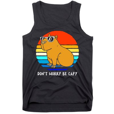 Retro Rodent Funny Capybara Dont Be Worry Be Capy Tank Top