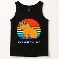 Retro Rodent Funny Capybara Dont Be Worry Be Capy Tank Top