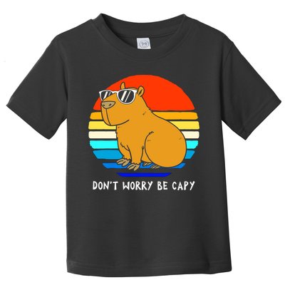 Retro Rodent Funny Capybara Dont Be Worry Be Capy Toddler T-Shirt