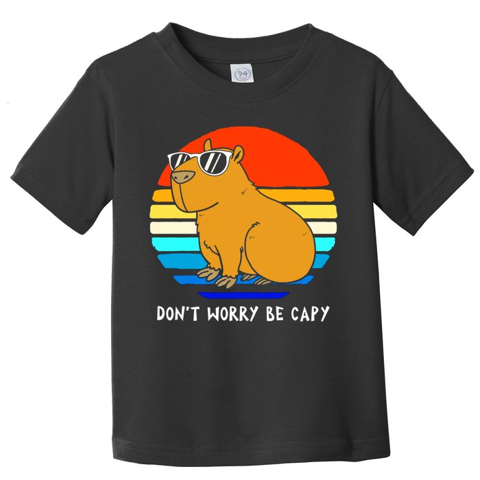 Retro Rodent Funny Capybara Dont Be Worry Be Capy Toddler T-Shirt
