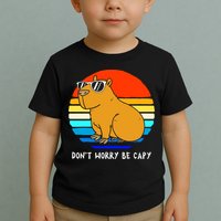 Retro Rodent Funny Capybara Dont Be Worry Be Capy Toddler T-Shirt