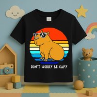Retro Rodent Funny Capybara Dont Be Worry Be Capy Toddler T-Shirt