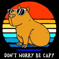 Retro Rodent Funny Capybara Dont Be Worry Be Capy Toddler T-Shirt