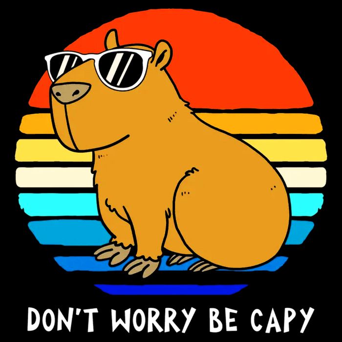 Retro Rodent Funny Capybara Dont Be Worry Be Capy Toddler T-Shirt