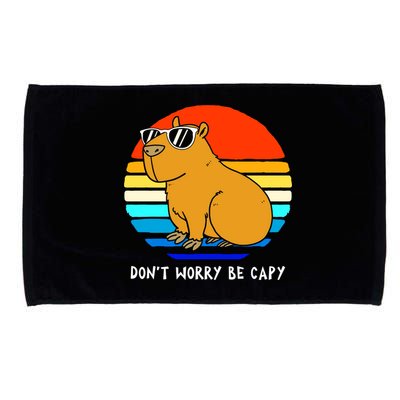 Retro Rodent Funny Capybara Dont Be Worry Be Capy Microfiber Hand Towel