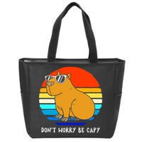 Retro Rodent Funny Capybara Dont Be Worry Be Capy Zip Tote Bag
