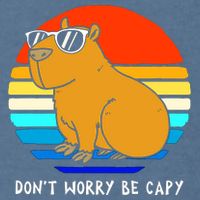 Retro Rodent Funny Capybara Dont Be Worry Be Capy Garment-Dyed Sweatshirt