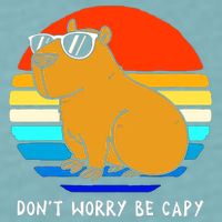 Retro Rodent Funny Capybara Dont Be Worry Be Capy Sueded Cloud Jersey T-Shirt