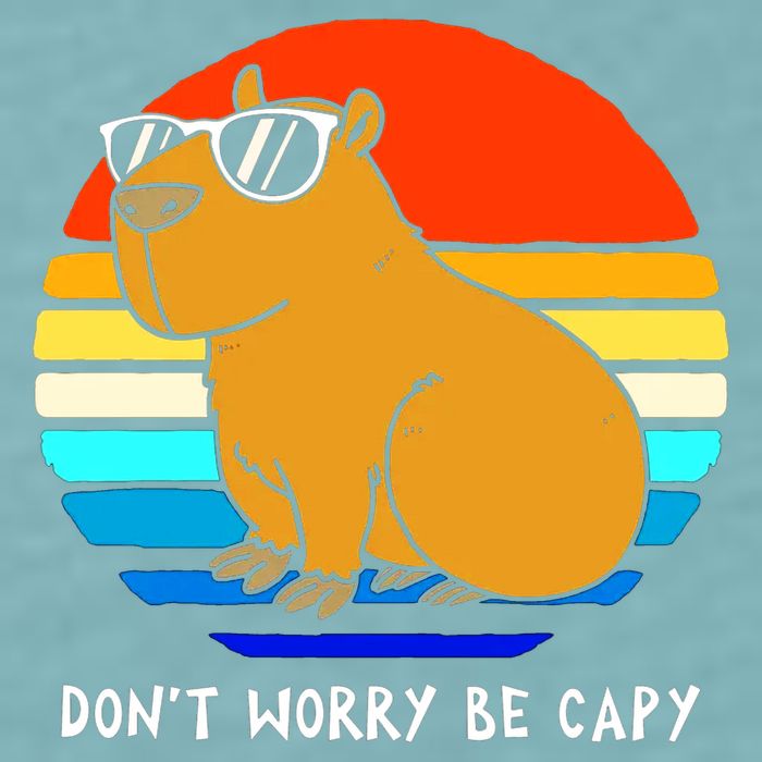 Retro Rodent Funny Capybara Dont Be Worry Be Capy Sueded Cloud Jersey T-Shirt