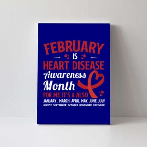 Red Ribbon February Is Heart Disease Awareness Month Gift Canvas