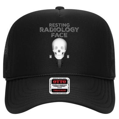 Resting Radiology Face High Crown Mesh Back Trucker Hat